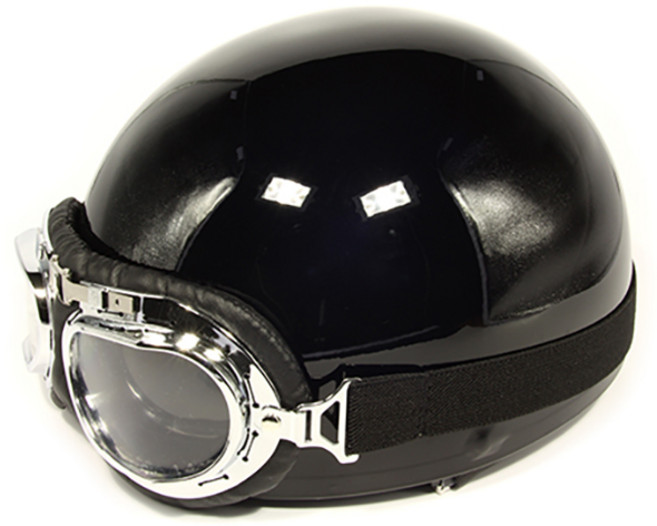 한미 빈티지 킥보드 오토바이 반모 헬멧, 솔리드블랙