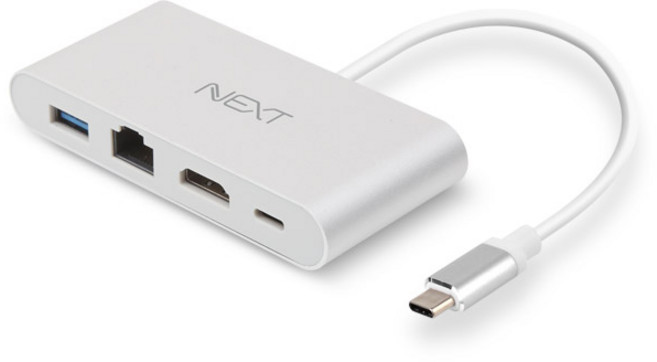 넥스트유 USB Type C to HDMI + LAN + PD 변환 아답터, NEXT 413TCH-DX (1년무상 AS), 1개