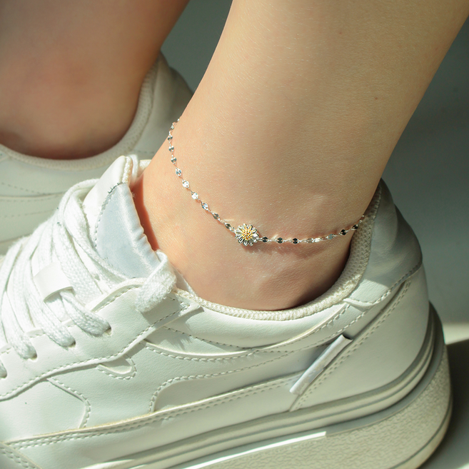 세인트메리 실버925 민들레 데이지 꽃 발찌