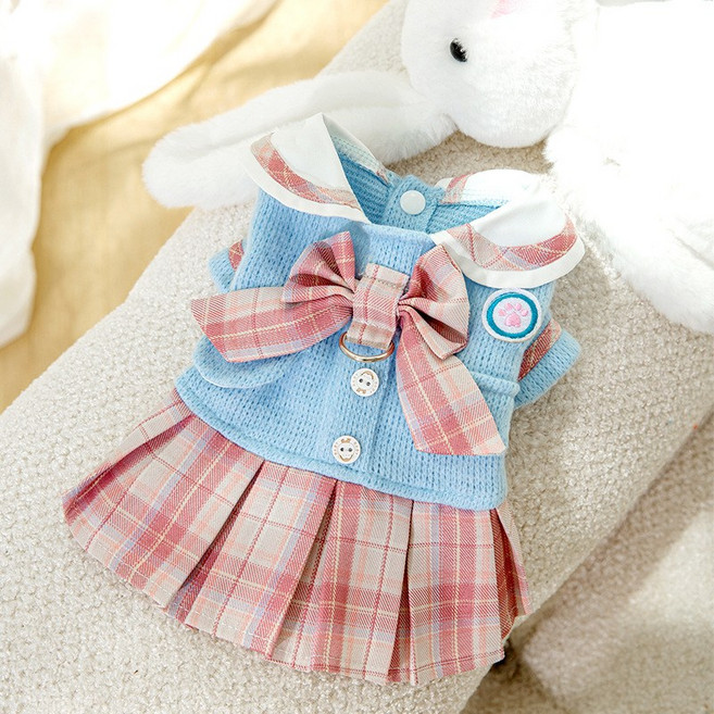 유키고고 반려동물 리본 교복 원피스, 1개