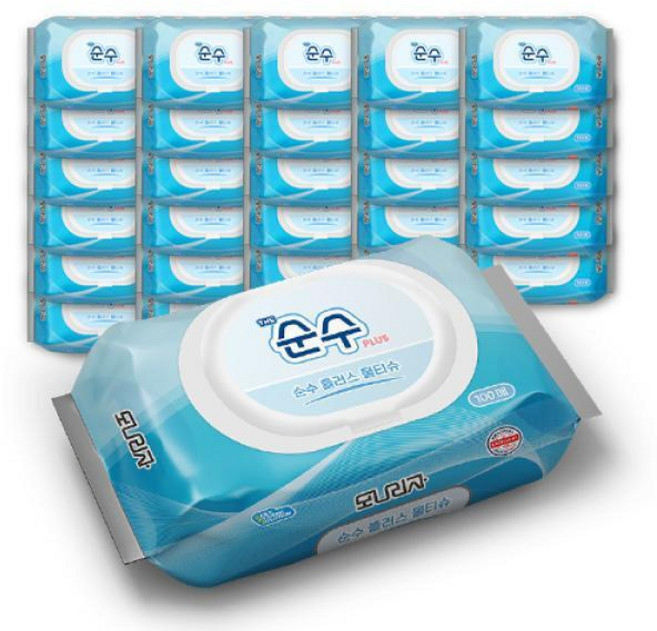 기적의 초모나리자 순수 플러스 물티슈 100매 40팩세트, 35g