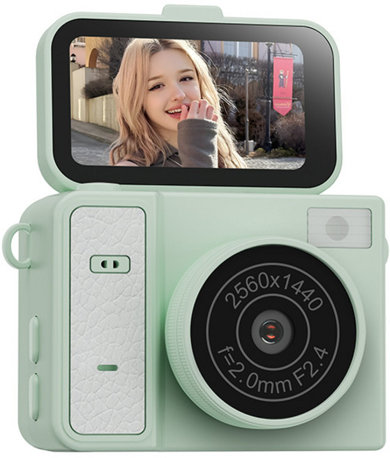 SorJar 미니카메라 2k UHD 고화질 회전 화면 소형카메라, 녹색