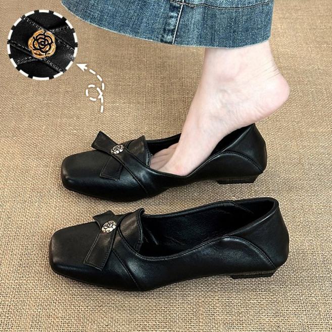 Modern Fashion 여성 고급감 플라워 로퍼 발편한 플랫 구두 L61