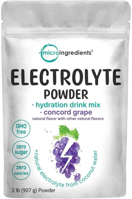 마이크로인그레디언트 수분 전해질 파우더 하이 포타슘 칼륨 1000mg 포도맛 Micro Ingredients Electrolyte Powder, 1개, 907g - 쿠팡