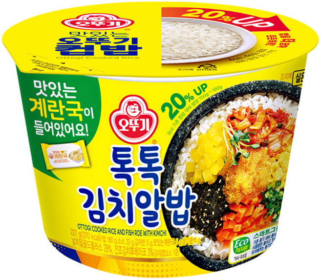 오뚜기 컵밥 톡톡 김치알밥, 222g, 1개