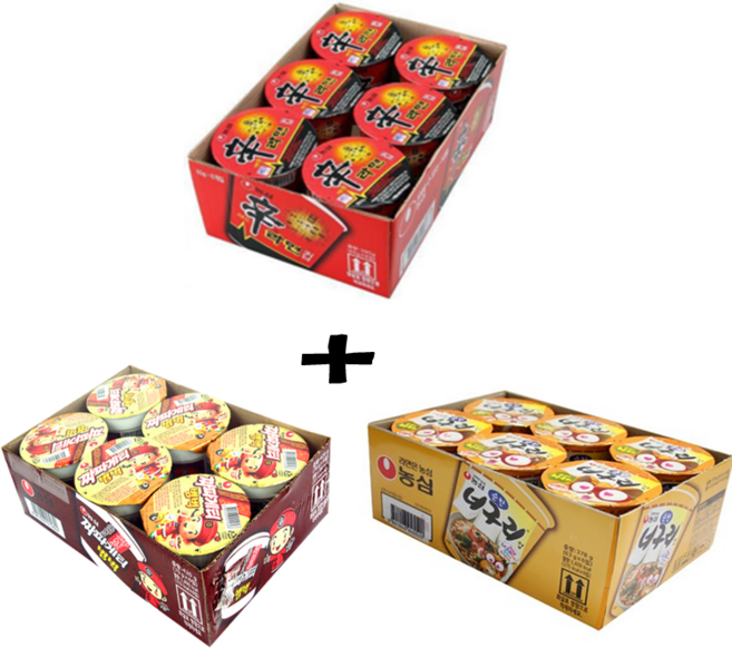 농심 신라면소컵6입+너구리순한맛소컵6입+짜장범벅소컵6입, 1개