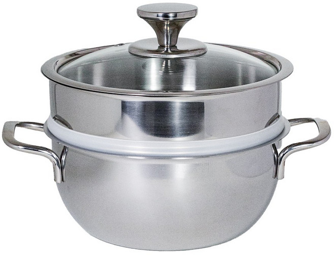 [국산] 퀸센스 HAUTE 오뜨 멀티 통3중 인덕션 스텐 304 찜냄비, 1개, 24cm