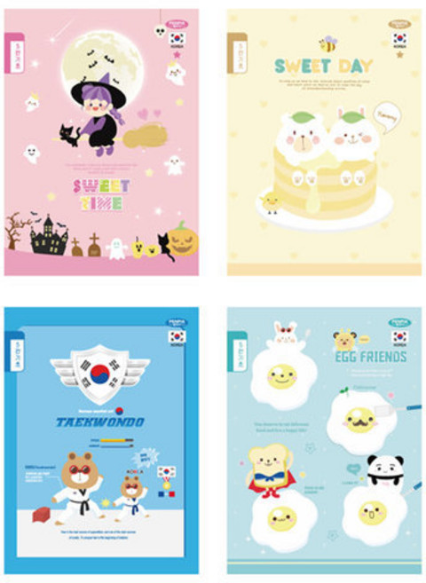 초등노트 5칸 기초학습장 (10권입), 여아용10권, 1팩