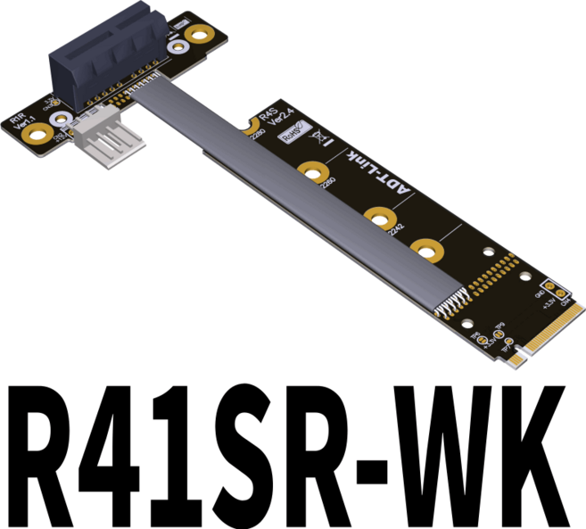 GPU GTX RTX 그래픽 비디오 카드 M.2 NVMe-PCIe 4.0x16 익스텐더 Gen4/3.0 라이저 어댑터 BTC 채굴용 케이블 엔비디아 AMD, [07] 0000m, 1개