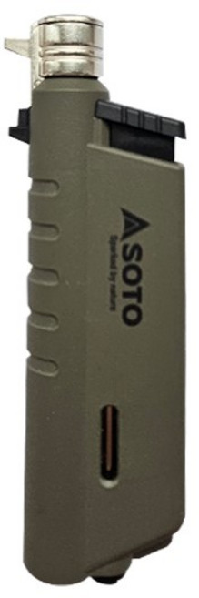 [소토] 마이크로토치 ST-487 컴팩트한 캠핑 휴대용 슬라이드 가스토치, 1개, AG[육군녹색]