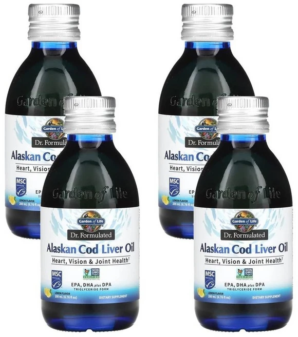 가든오브라이프 닥터 포뮬레이티드 알래스카 대구 간유 레몬 200ml, 4개 - 쿠팡