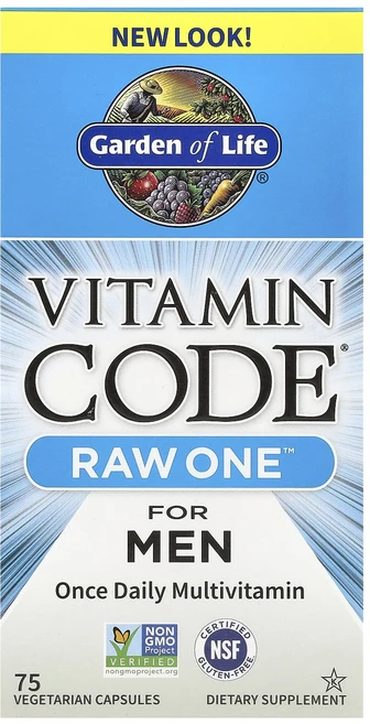 Garden of Life Vitamin Code® RAW One™ 남성용 종합비타민 하루 1회 제공 베지 캡슐 75정, Garden of Life Vitamin Code..., 1개 - 쿠팡