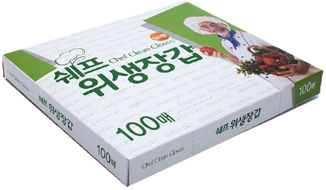 쉐프 위생장갑 100매 (10개)묶음, 100개, 10개