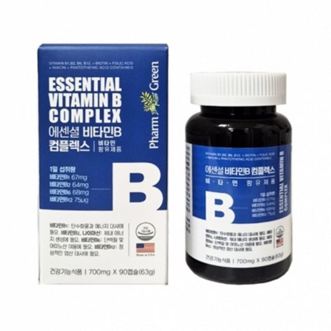 팜그린 에센셜 비타민B 컴플렉스 700mg x 90캡슐, 1개, 1정