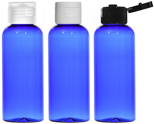 [묶음 1-10개] 원터치캡용기 30ml 50ml 60ml 75ml 80ml 100ml 똑딱이공병 어매니티공병 허브스프레이공병, 1개, 50ml청색용기 원형 검정캡