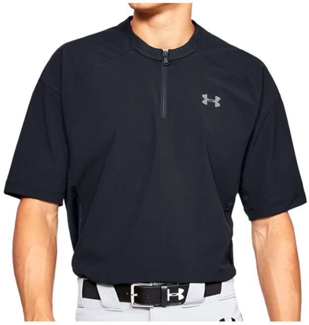 UNDER ARMOUR [1317272] 언더아머 케이지 반팔 바람막이 (검정)