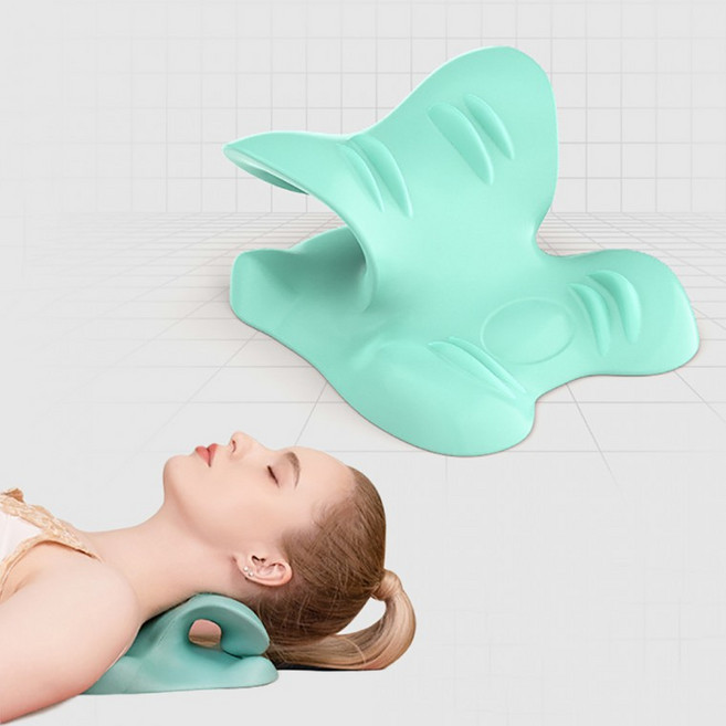 럭스링크 경추베개 자세교정기베개 거북목 일자목 뒷목 지압 목침 넥스트레쳐 목스트레칭기구, 블루, 1개
