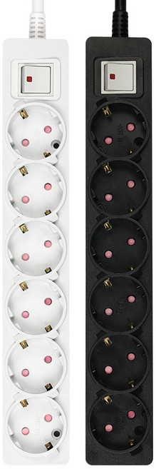 아이정 국산 멀티탭 통합 과부하 6구, 1개, 통합 6구 잉크 블랙, 3m