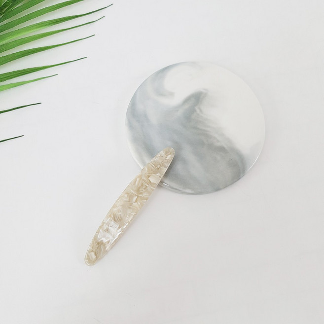 시크몽 프랑스핀 호피 마블 긴타원 옆머리 9 cm 포인트 자동 머리핀