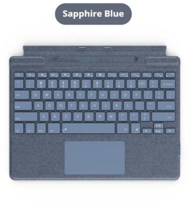 6키 키보드 Colourways 마이크로소프트 서피스 프로 8 0 X 블루투스 키보드 마그네틱 태블릿 무선 터치 펜, 02 Sapphire Blue