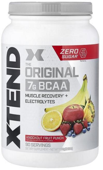 XTEND 7G BCAA Knockout Fruit Punch 엑스텐드 7G BCAA 넉아웃 후르츠 펀치, 4개, 1.17kg