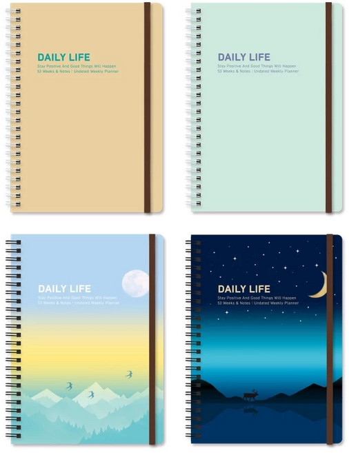 珠友 BC-25102 A5/25K 多功能筆記 360度翻頁 53週自填, 03晨谷, 1個