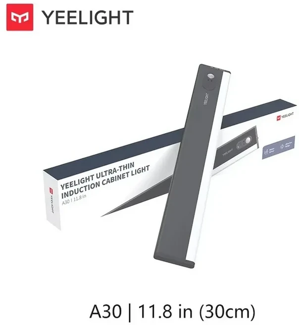 Yeelight 울트라 씬 캐비닛 라이트 A30 A50 스마트 유도 충전식 디밍 가능 모션 센서 옷장 복도 야간 램프, 1개, 01 A30