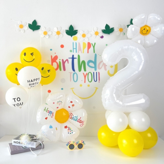 하피블리 숫자 생일가랜드 머리띠 안경 세트, 생일 가랜드(2번)