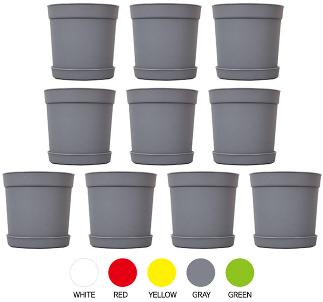 모두다 담따 플라스틱 화분 베이직 3호, 10개, 그레이