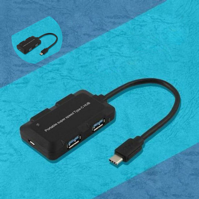 USB허브포트 C타입 USB 멀티탭 허브 멀티포트 4포트 A USB3.0, 본상품