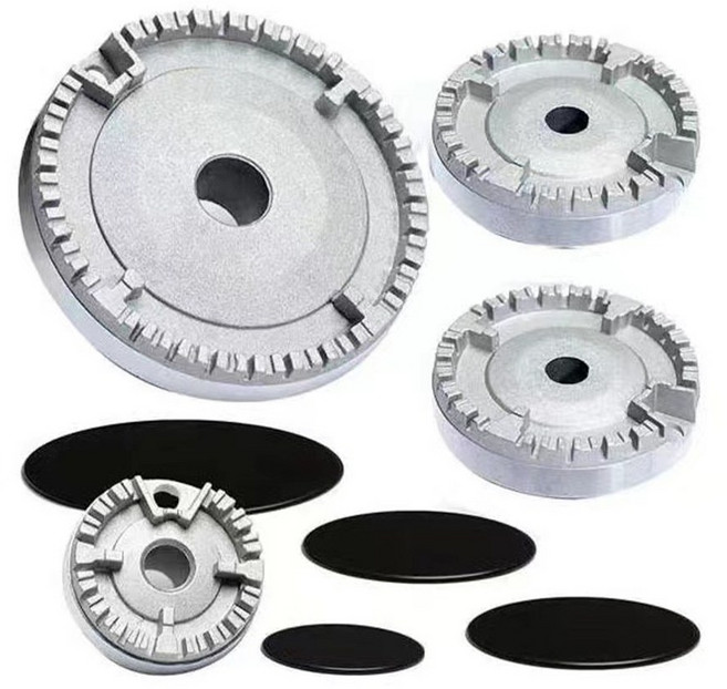 쿠커 모자 세트 실용적인 도구 버너 크라운 및 화염 캡 키트 오븐 화염 커버 레인지 캡 세트 금속 질감 스토브용