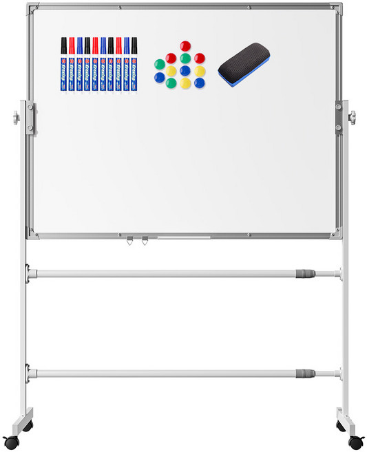 SILUNA 업그레이드버전 양면 자석 이동식 화이트보드 스탠드 (0.2mm 두꺼운 코팅)