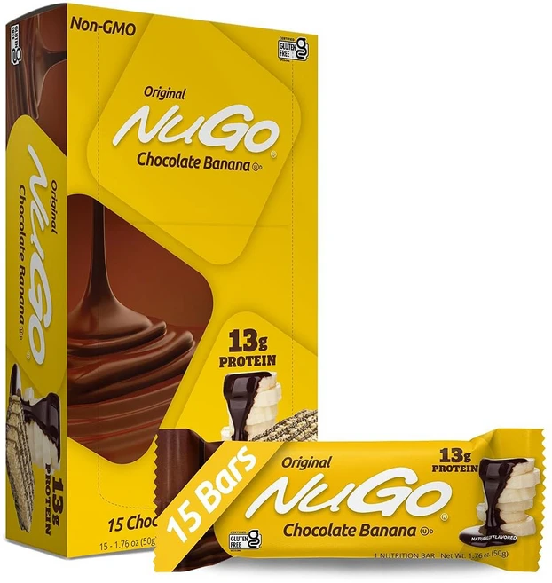NuGo 단백질 바 둘체 드 레체 15g 단백질 글루텐 프리 15개 카운트, Chocolate Banana, 1 15 Count (Pack of 1), 50g - 쿠팡