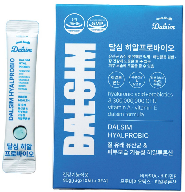달심 히알프로바이오 3g x 30개입 속건조 보습+질유래유산균 히알루론산