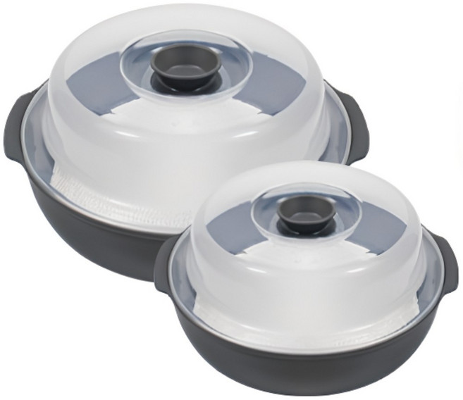 전자레인지용 다용도 만능 찜기 550ml(소형)+1200ml(중형), 1세트, 블루그레이