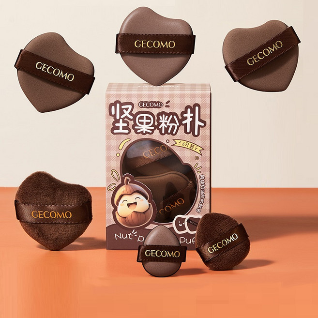 CECOMO 넛 퍼프 세트 (웻앤드라이) 쿠션/파우더 퍼프 6개입, 1개, 카키색