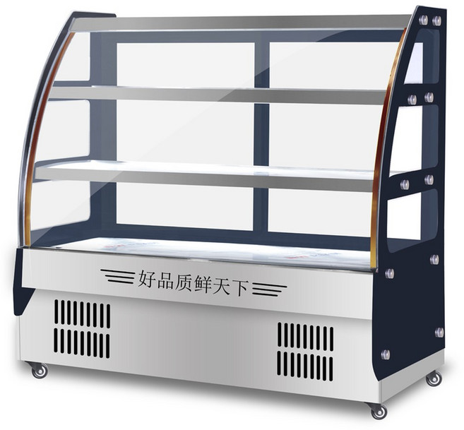 정육 냉장고 고기 정육쇼케이스 식육점 디스플레이 정육식당 샤브샤브 쇼케이스 고기쇼케이스, H라인 프론트 및 리어 도어 열림