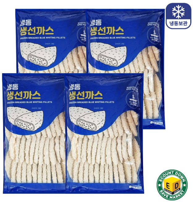 냉동 생선까스 대구 순살 흰살 대구까스 생선가스 커틀렛 어린이반찬, 4개, 2.5kg