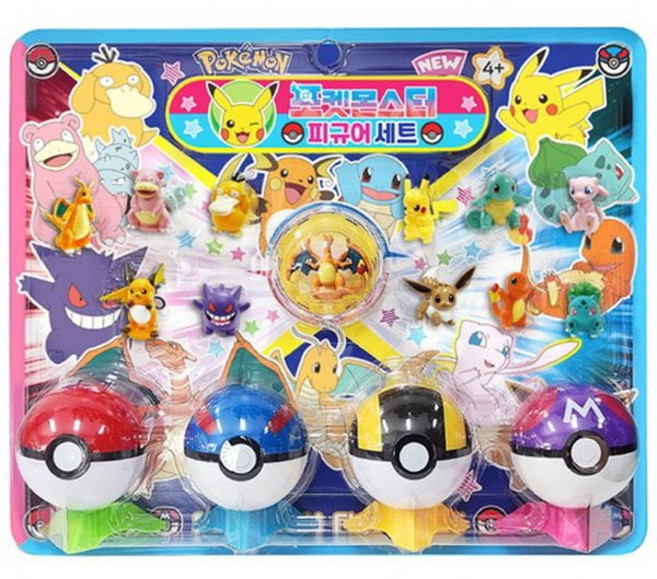 뉴 포켓몬스터 피규어 세트12종+몬스터볼4종