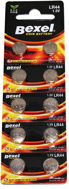 벡셀 LR44 건전지 AG13 코인전지, 1세트, 10개입
