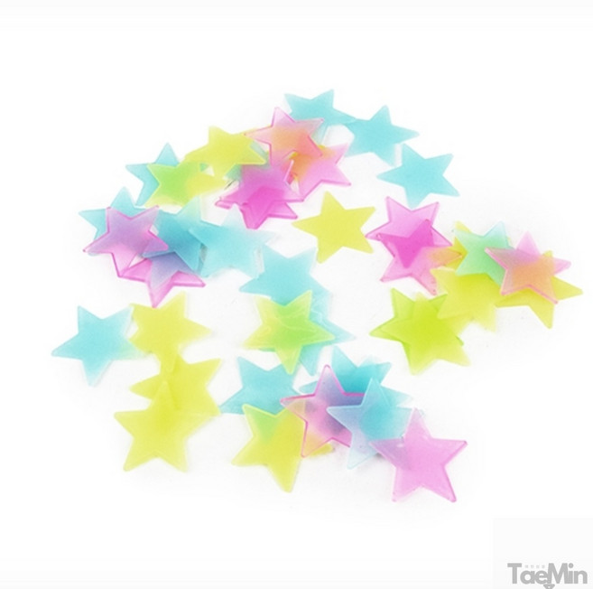 태민상점 야광별 100개 별스티커, 노랑