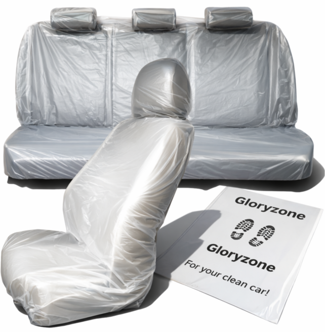 글로리존 두꺼운 차량용 일회용 비닐커버 앞뒤좌석 발매트 30매, 3종 화이트, 1세트
