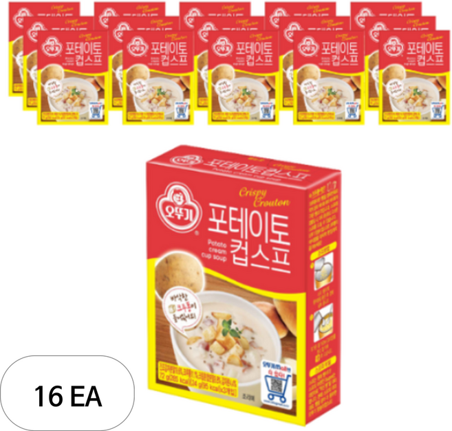 오뚜기 포테이토컵스프, 72g, 16개