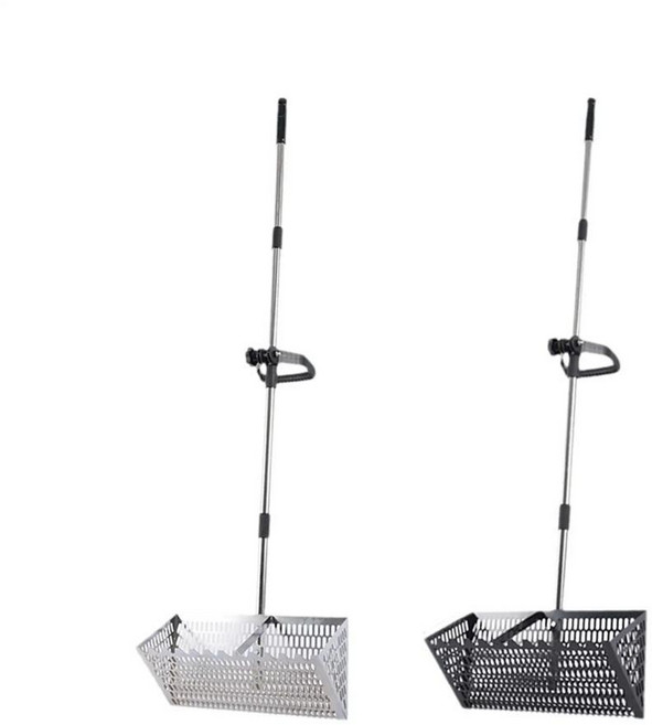 모래 갈퀴 모래 체 편리한 대형 텔레스코픽 핸들 다기능 선별 쉬운 청소 탄소강 스쿠퍼 딥 스페이드, 01 은, 1개