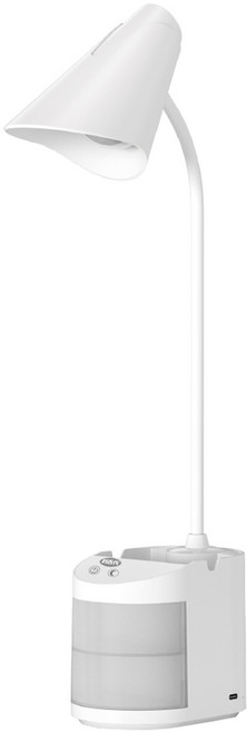 利百代 觸碰式收納LED檯燈 充電式 多段亮度調節 小夜燈模式, 白色