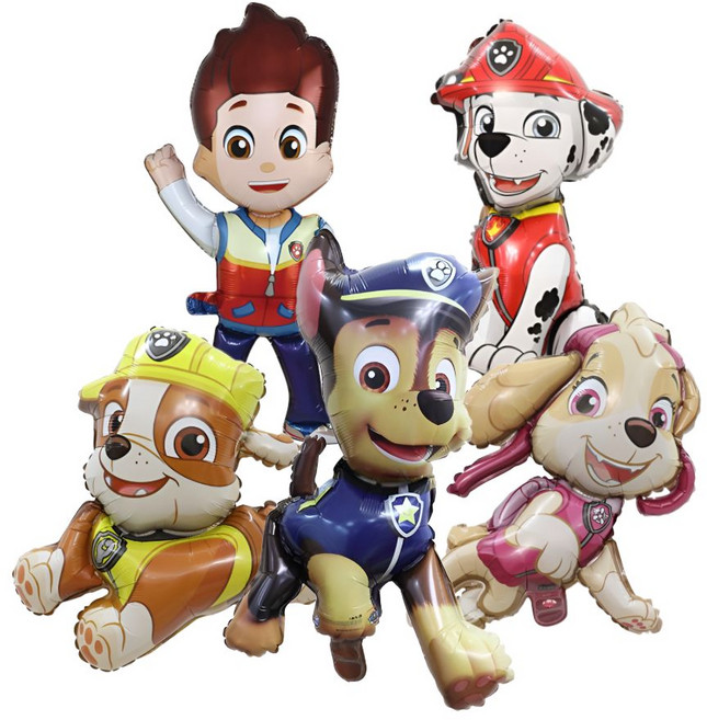 루미팝 퍼피구조대 대형 풍선 은박 호일, 1세트, 혼합5종