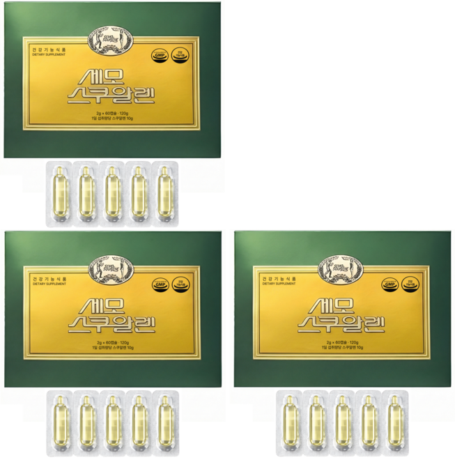 세모스쿠알렌 2g x 60캡슐 + 쇼핑백, 3개, 60정