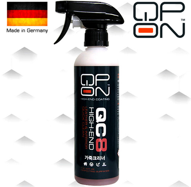 큐피온 QC8 가죽크리너 클리너 세정제 냄새 오염 찌든때 제거 가죽 레자 플라스틱 비닐 세차용품, 1개, 400ml