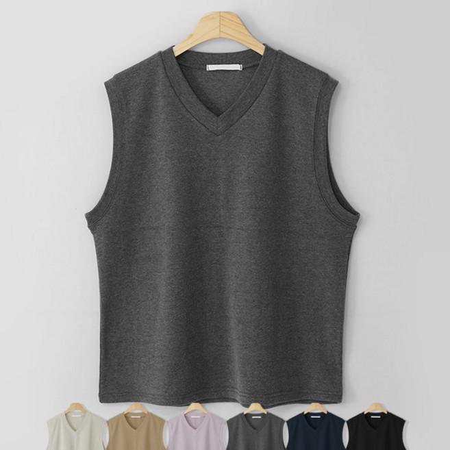 니트지 데일리 브이넥조끼 (MDKN360WA)