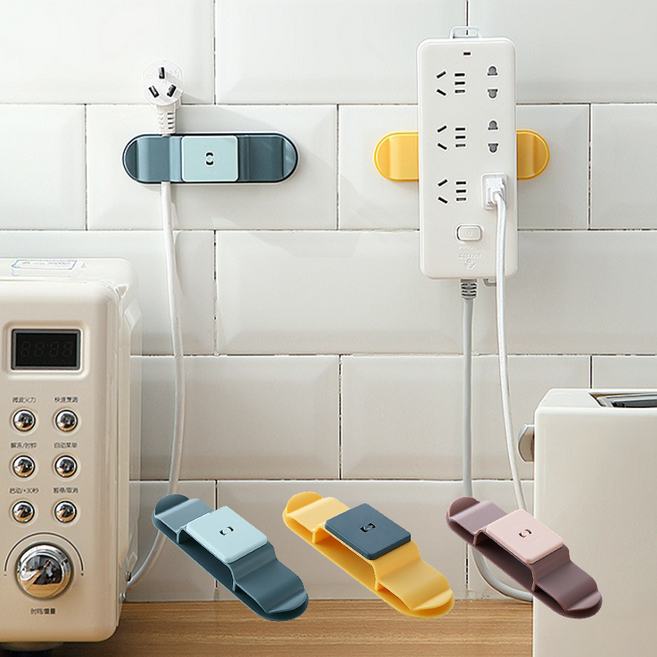 차차미 멀티탭걸이 전기 코드선 정리 후크, 블루, 2개